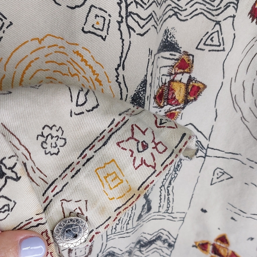 Chico's Beige Patterned Button-Up Light Jacket, A… - image 8